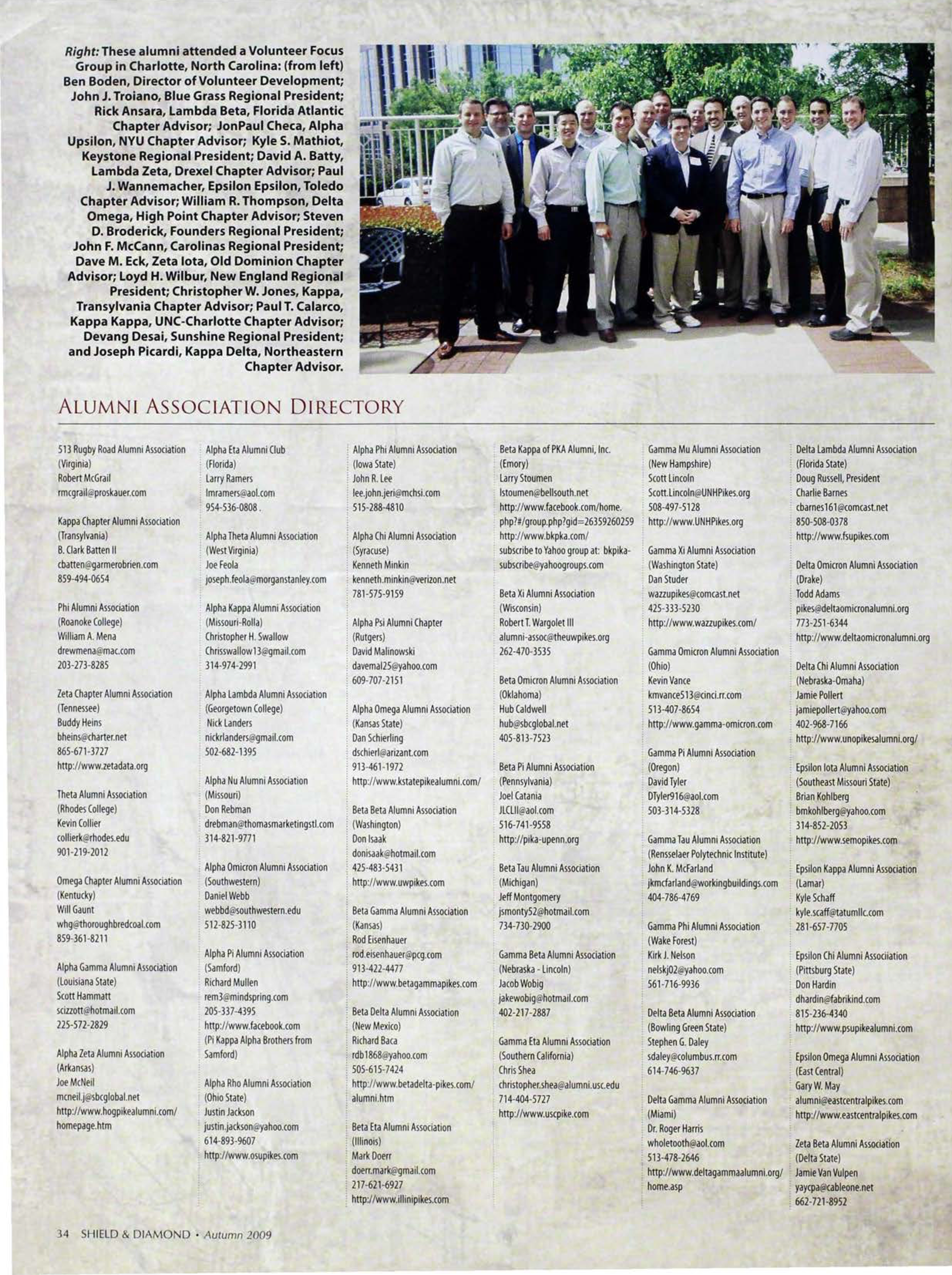 Alumni Association Directory, Autumn 2009